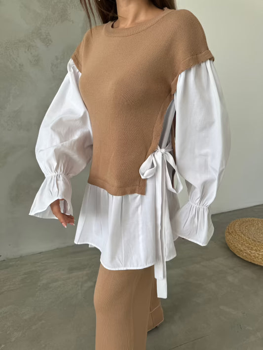 Casual Elegant Knitwear Set – Bruin