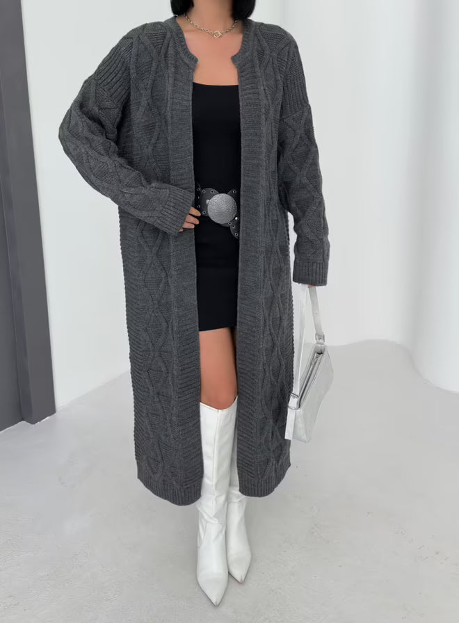 donker grijs lange oversized vest