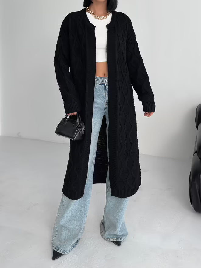 zwart lange oversized vest