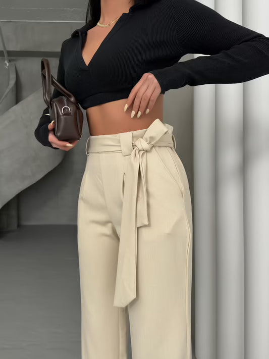 Broek met Riem - Beige