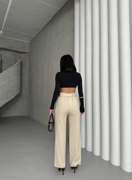 Broek met Riem - Beige
