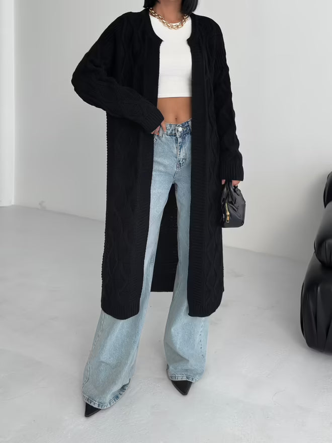 zwart lange oversized vest